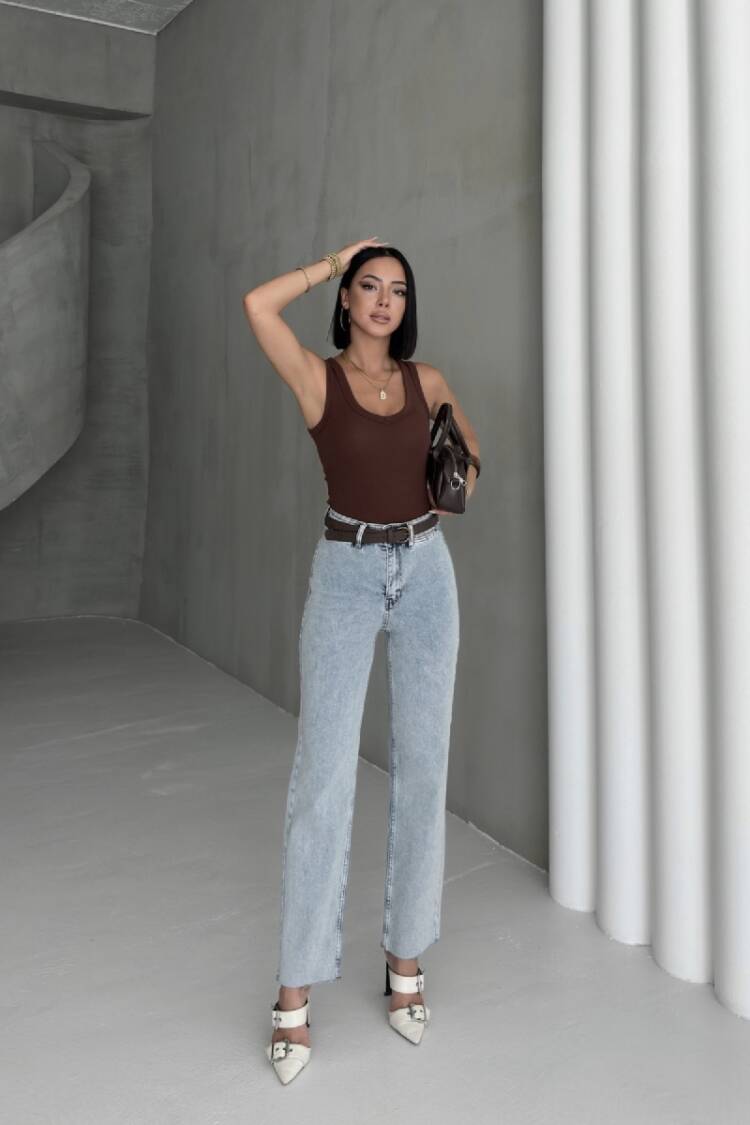 Mom Jeans High Waist Straight Leg Zip Up