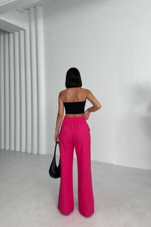Pink Palazzo Pants High Waist Wide Leg