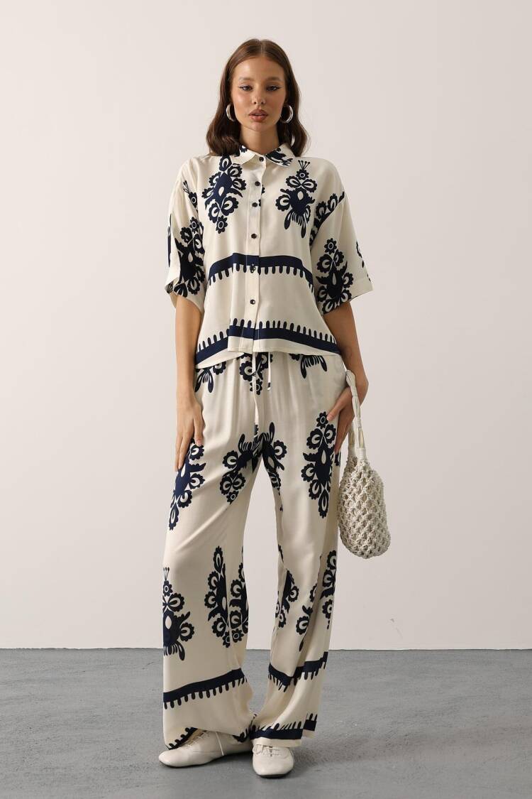 Beige Stylish Floral Set For Spring Summer