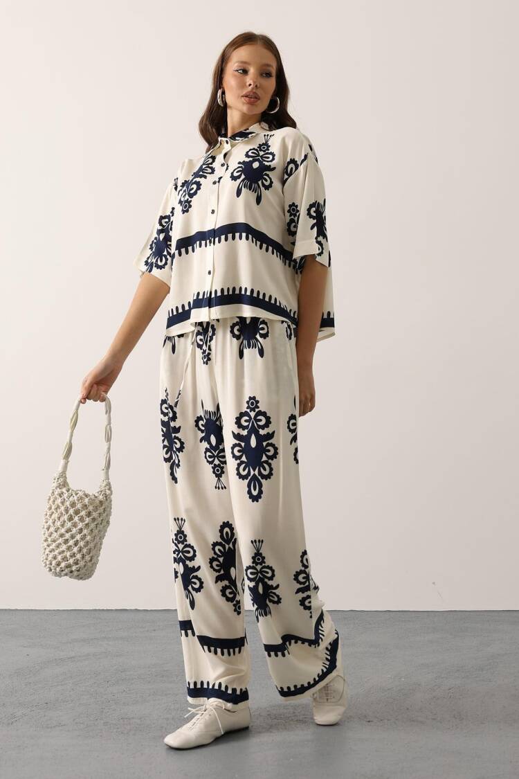 Beige Stylish Floral Set For Spring Summer