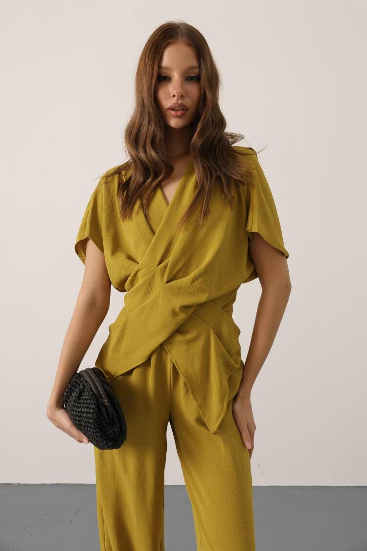 Asymmetric Cut Suit - Oil