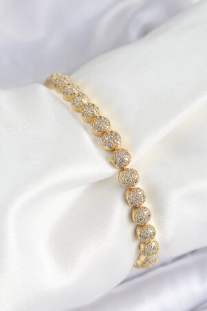Brass Zircon Stone Half Heel Model Gold Color Vibe Series Women's Bracelet