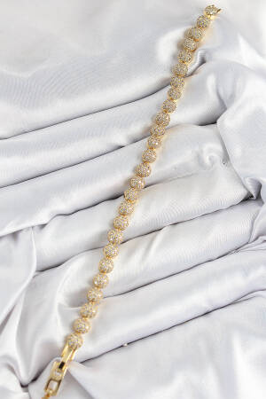 Brass Zircon Stone Half Heel Model Gold Color Vibe Series Women's Bracelet