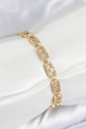 Brass Zircon Stone Messika Model Gold Color Vip Series Women's Bracelet