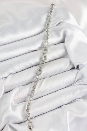 Oval Pattern Silver Color Women's Bracelet With Brass Zircon Stone