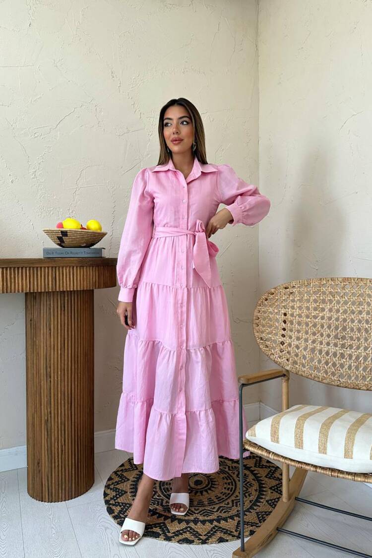 WholesaleBelted Line Pattern Dress