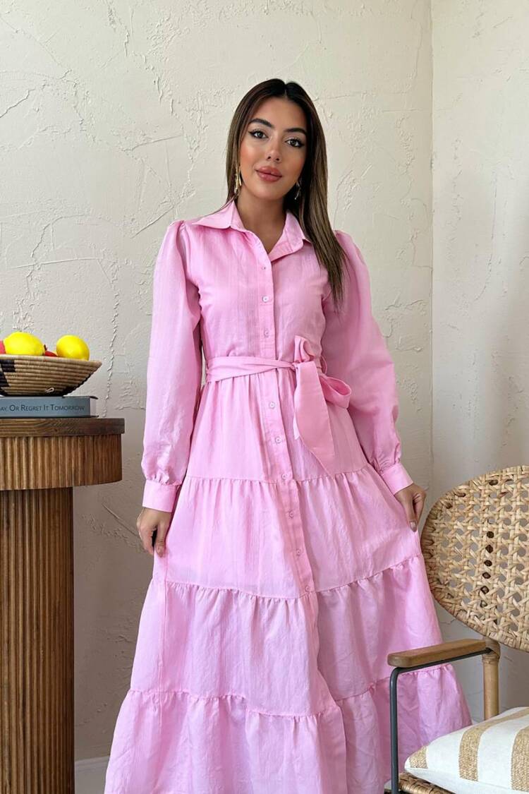 WholesaleBelted Line Pattern Dress