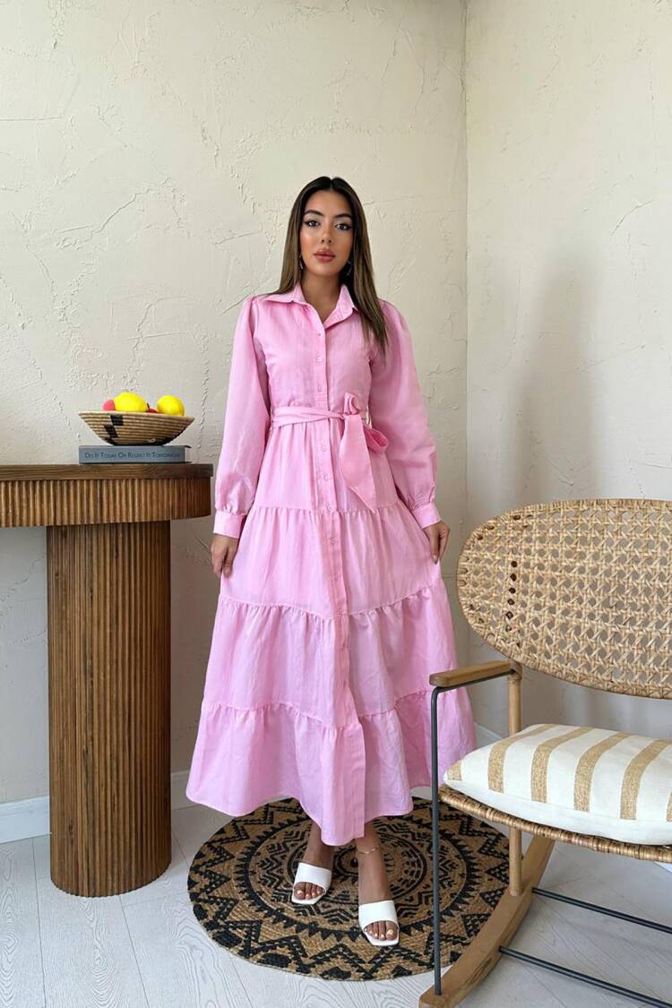 WholesaleBelted Line Pattern Dress