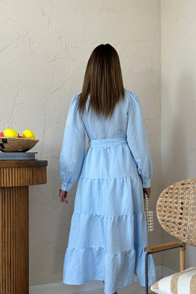 Modest Elegant Shirt Dress With Notched Neck