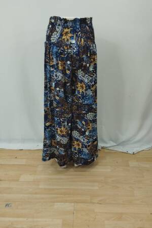 Blue Boho Wide Leg Palazzo Pants