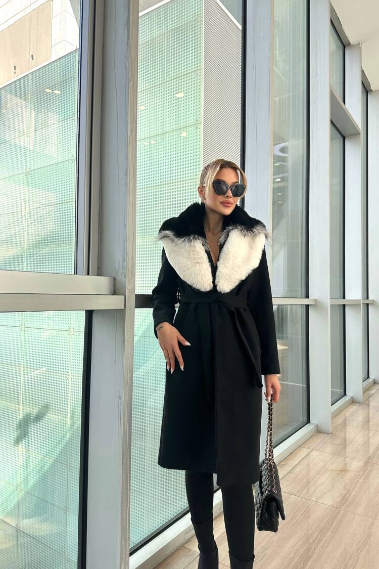 Elegant Slim Fit Long Tie Closure Coat