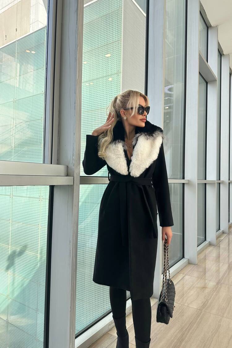 Elegant Slim Fit Long Tie Closure Coat