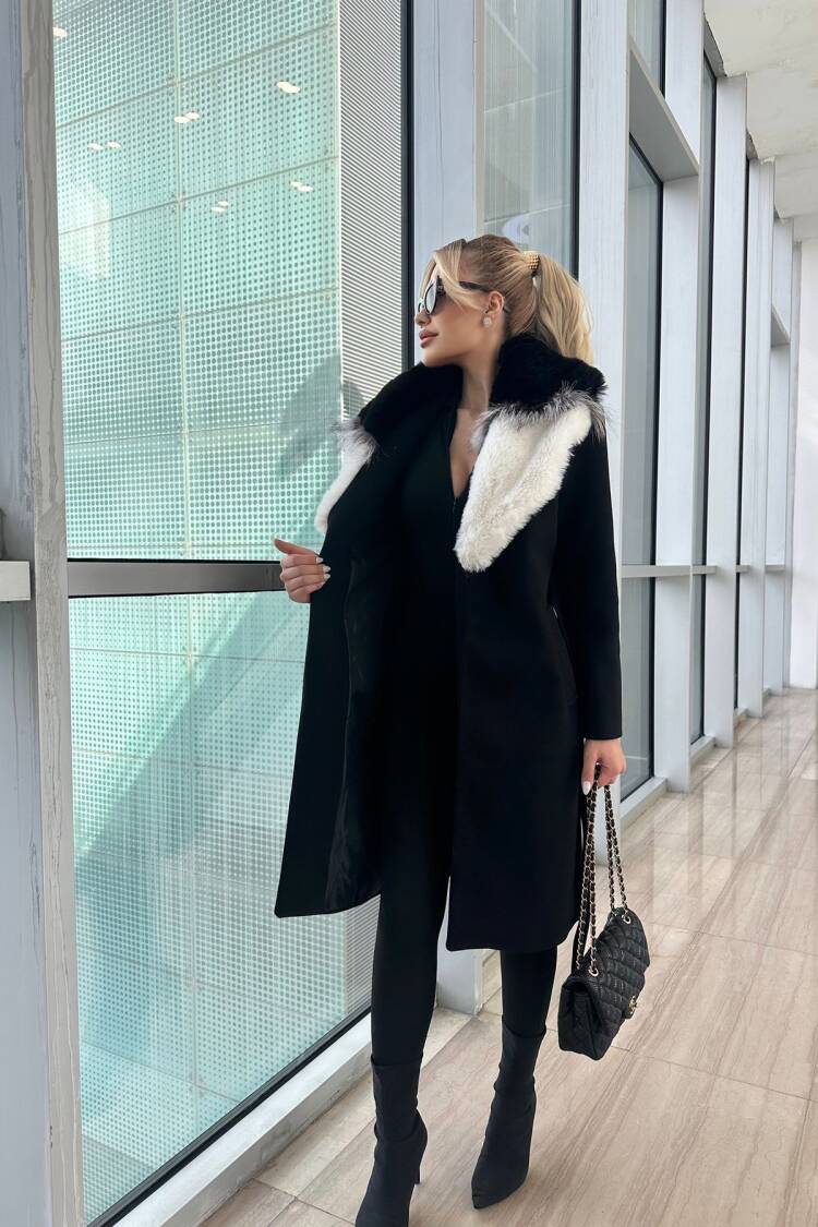 Elegant Slim Fit Long Tie Closure Coat