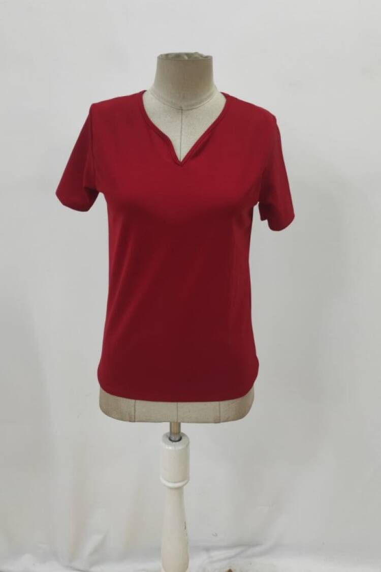 V-Neck Blouse With Short Sleeves