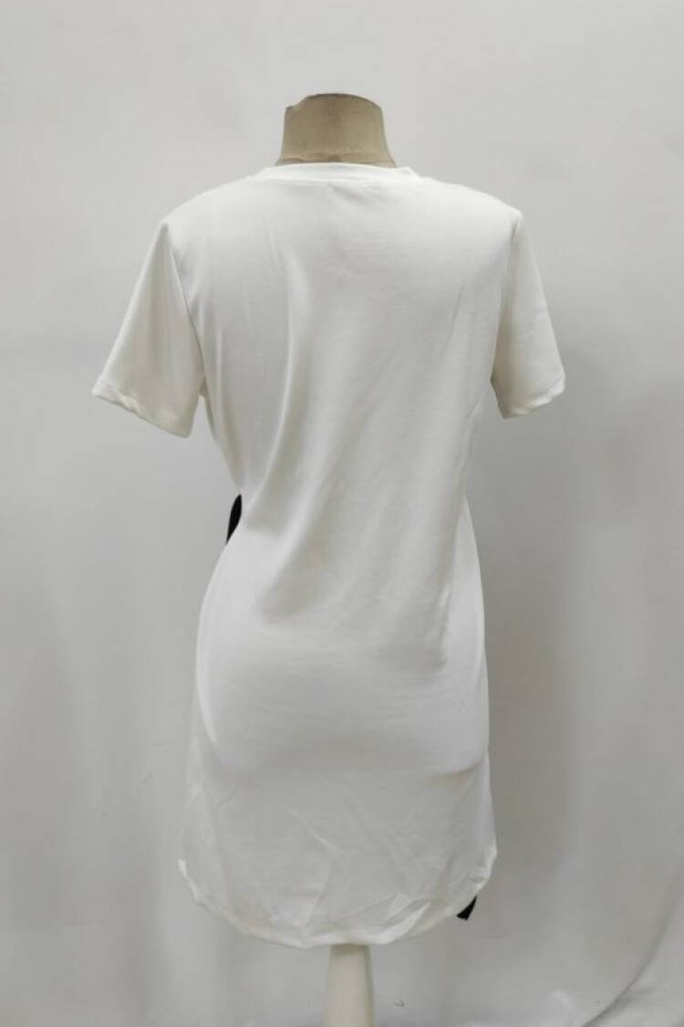Black Wrap Dress With Color Block Design