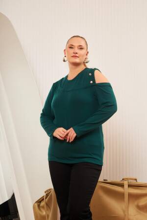 Green Plus Size Casual Sexy Blouse