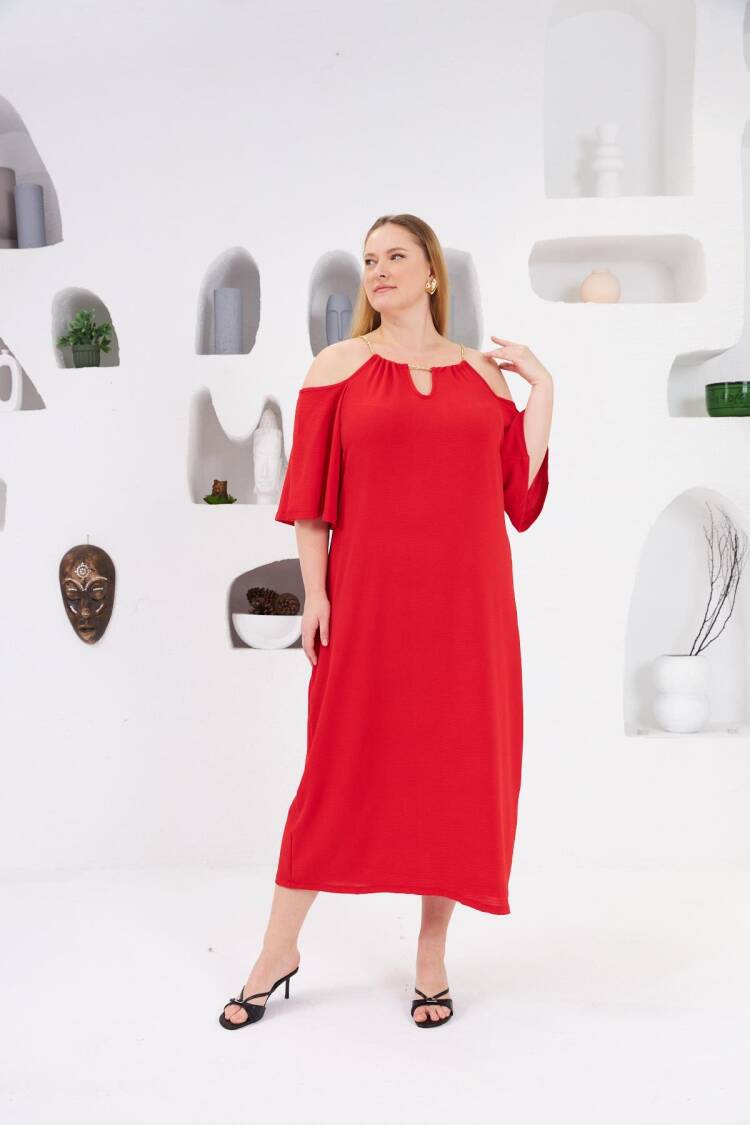 Plus Size Elegant Off Shoulder Neck Shift Dress