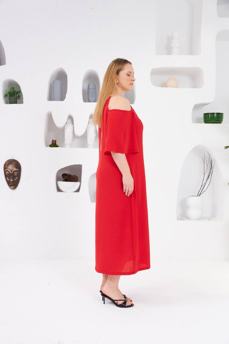 Plus Size Elegant Off Shoulder Neck Shift Dress