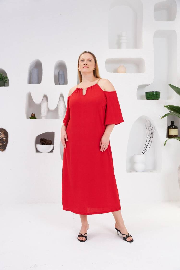 Plus Size Elegant Off Shoulder Neck Shift Dress