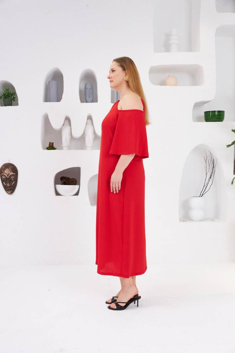 Plus Size Elegant Off Shoulder Neck Shift Dress