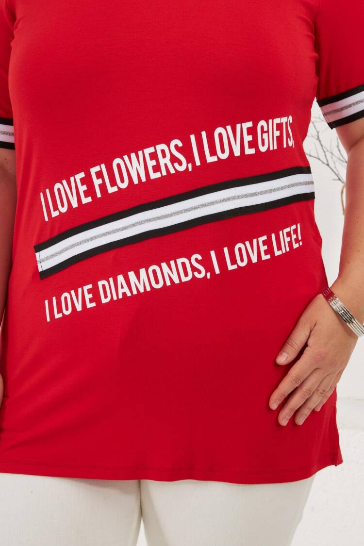 Plus Size Casual Tshirt With Letter Print