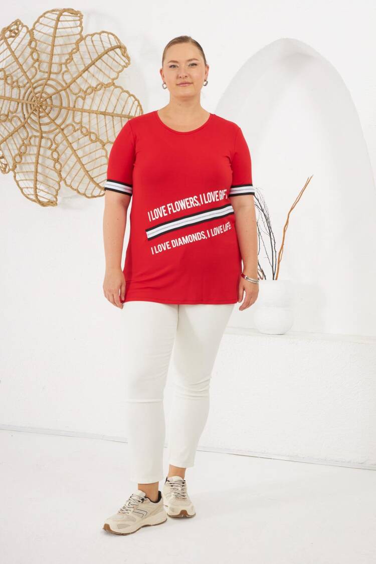 Plus Size Casual Tshirt With Letter Print