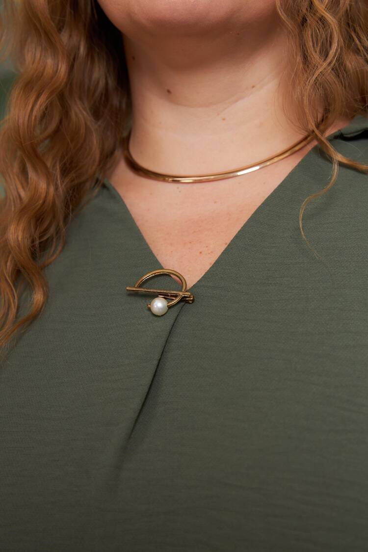 Green Plus Size Elegant Blouse