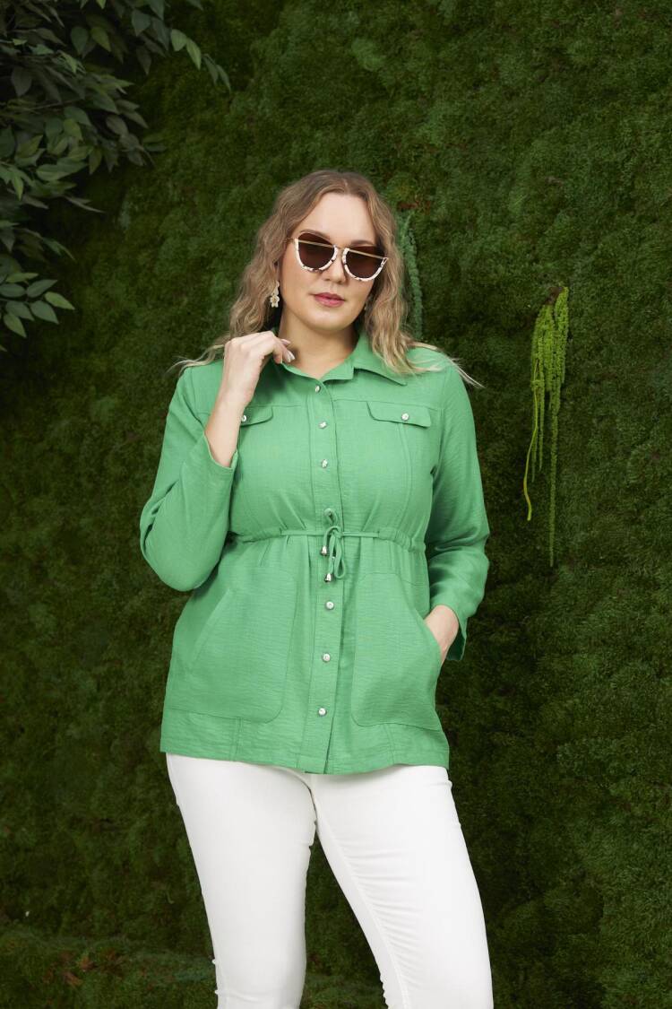 Casual Plus Size Overshirt Jacket
