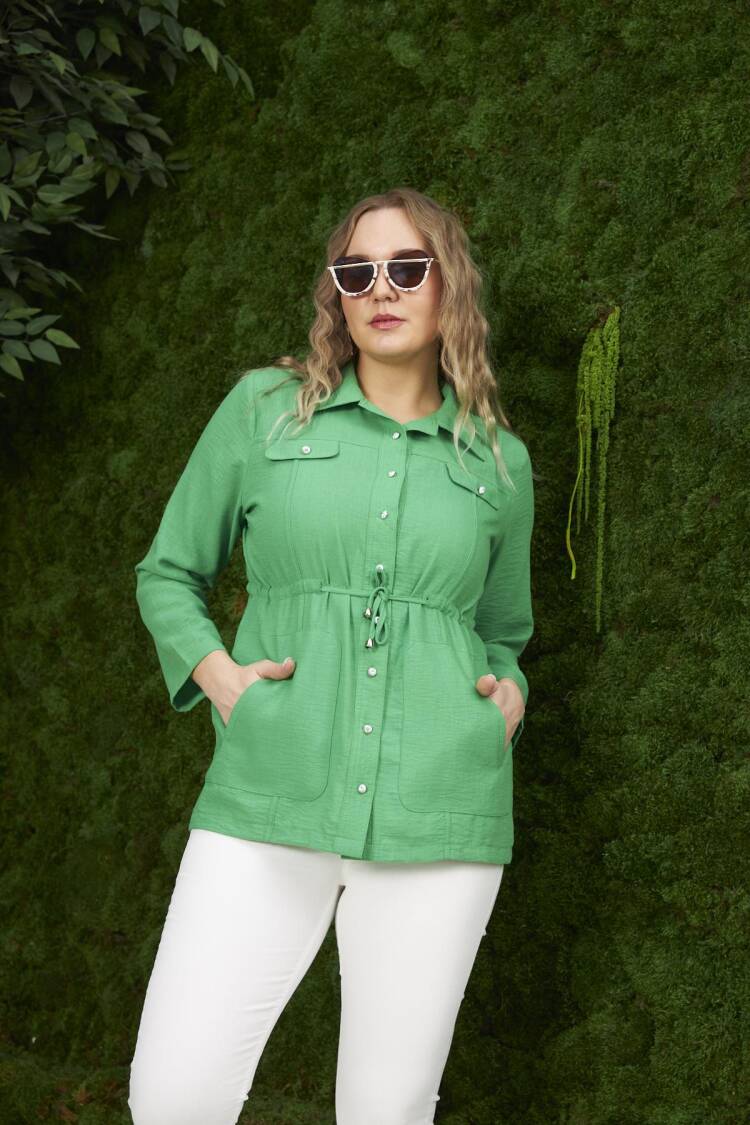 Casual Plus Size Overshirt Jacket