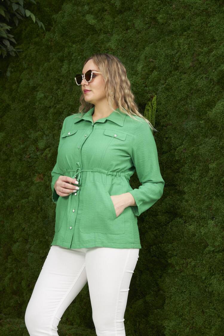 Casual Plus Size Overshirt Jacket