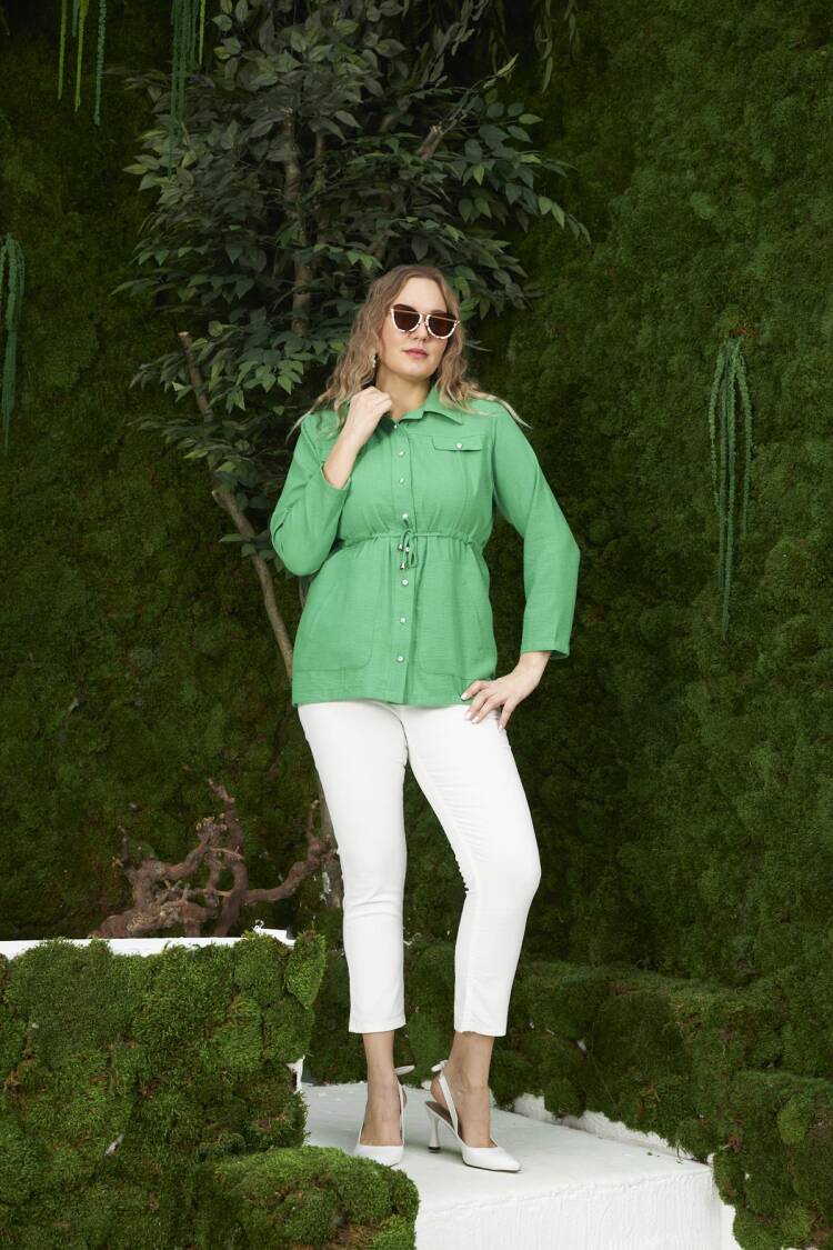 Casual Plus Size Overshirt Jacket