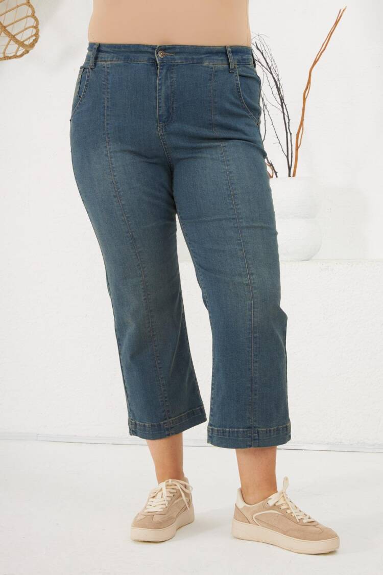 Blue Casual Plus Size Bootcut Jeans