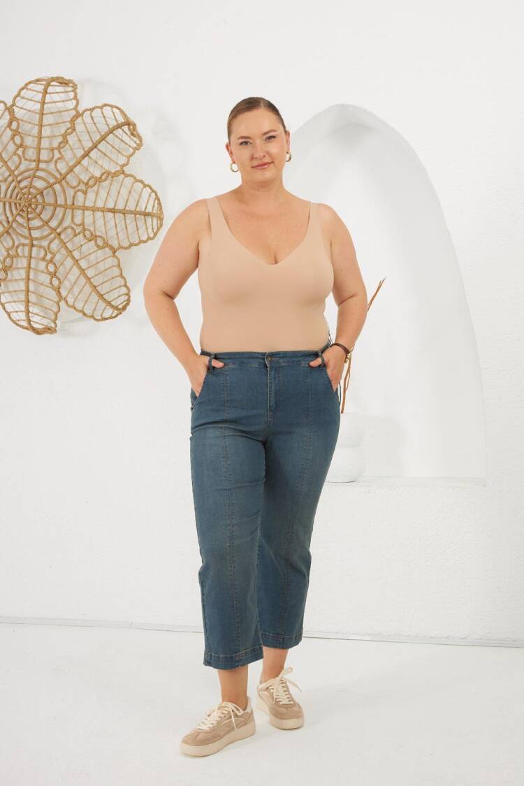 Blue Casual Plus Size Bootcut Jeans