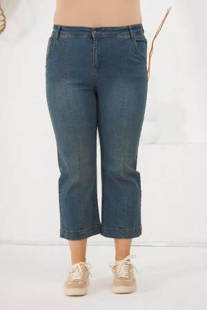 Blue Casual Plus Size Bootcut Jeans