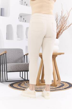 Beige Skinny Leg Tapered/Carrot Pants