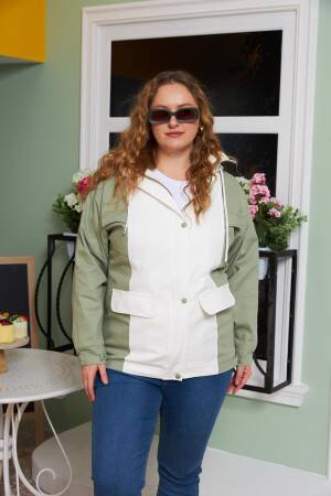 Green Trenchcoat Casual Plus Size Sport Streetwear