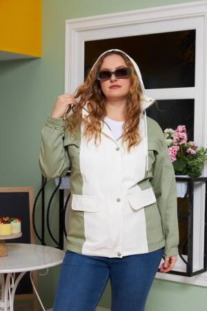 Green Trenchcoat Casual Plus Size Sport Streetwear
