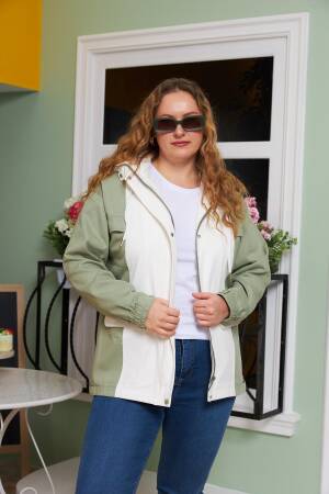 Green Trenchcoat Casual Plus Size Sport Streetwear