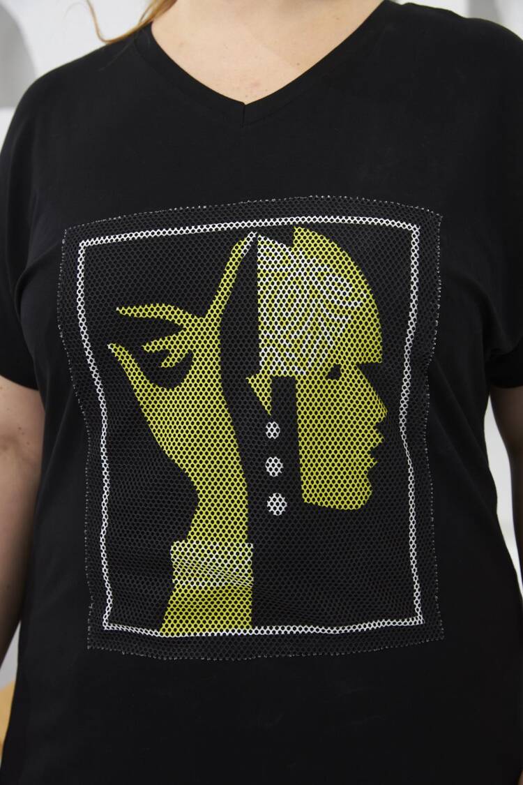 Casual Plus Size Tshirt With V-Neck