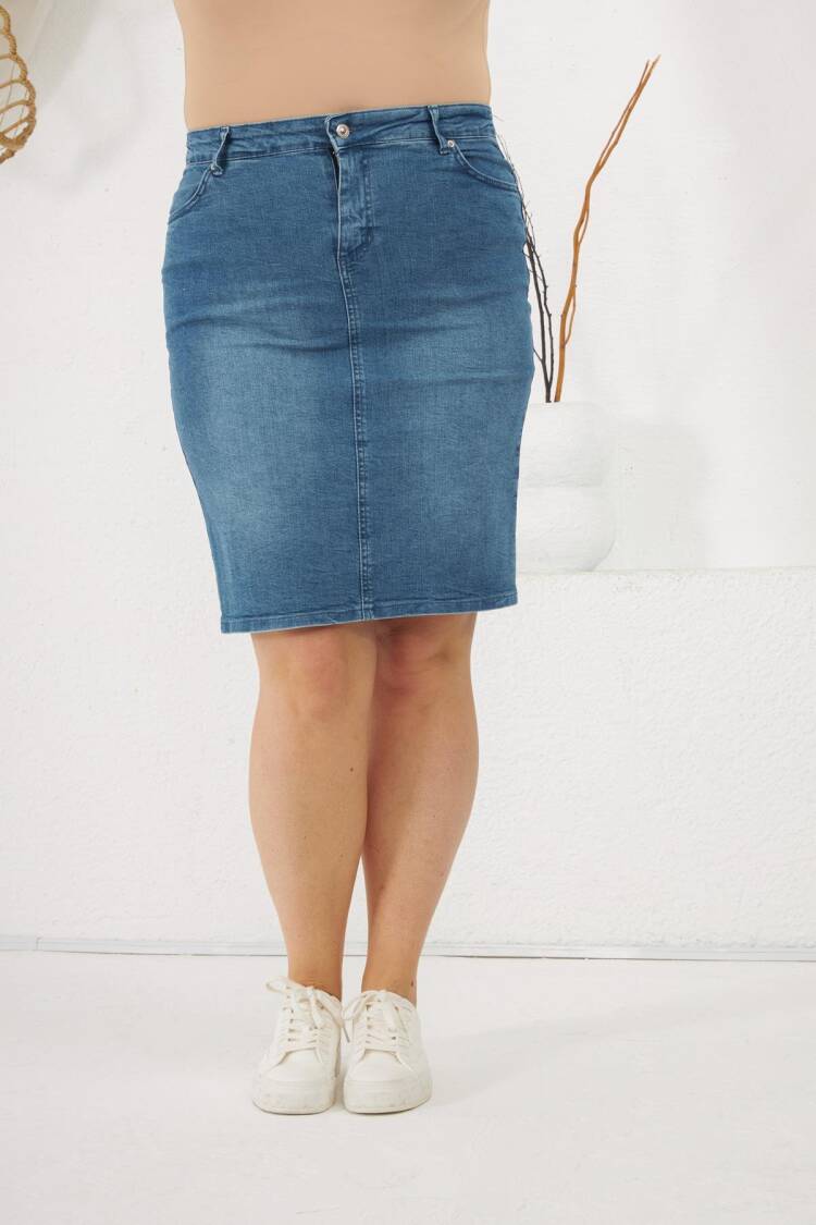 Casual Plus Size Pencil Midi Skirt