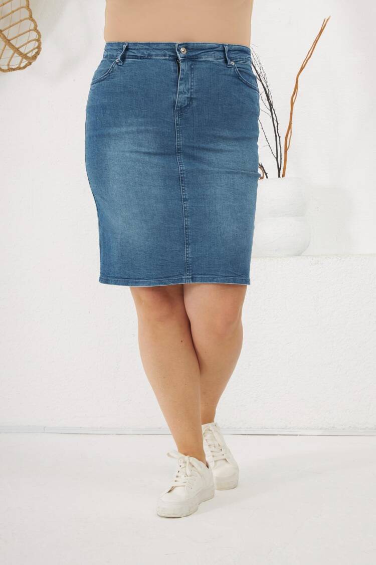 Casual Plus Size Pencil Midi Skirt