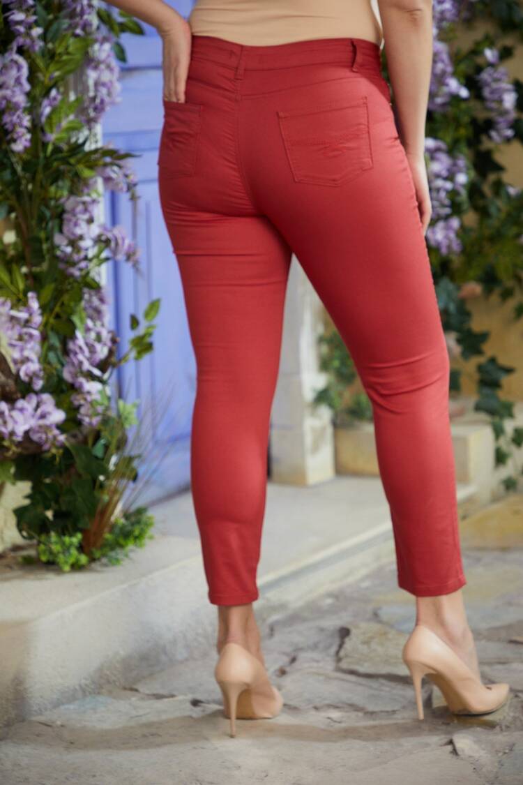 Claret Red Casual Elegant Pants