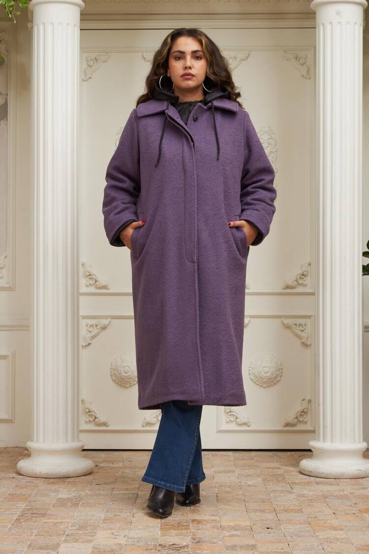 Single-Breasted Long Coat With Flap Pocket