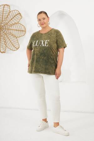 Green Casual Plus Size Streetwear Tshirt