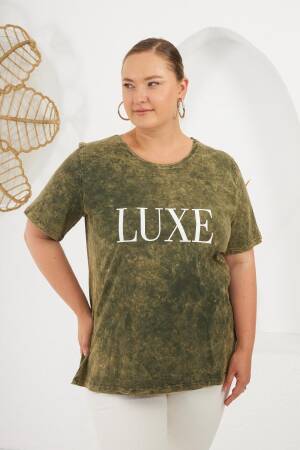 Green Casual Plus Size Streetwear Tshirt