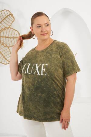 Green Casual Plus Size Streetwear Tshirt