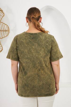 Green Casual Plus Size Streetwear Tshirt