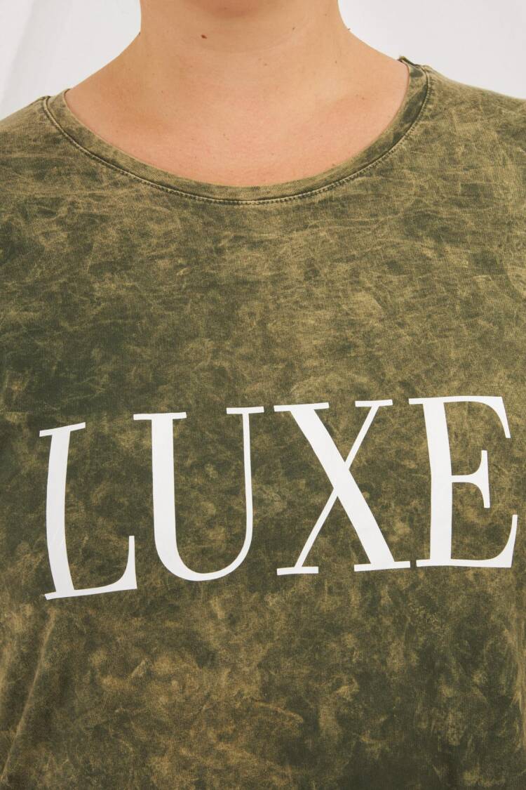 Green Casual Plus Size Streetwear Tshirt