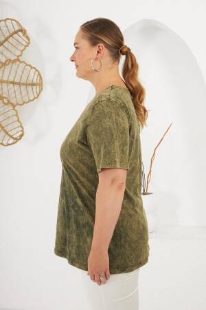 Green Casual Plus Size Streetwear Tshirt