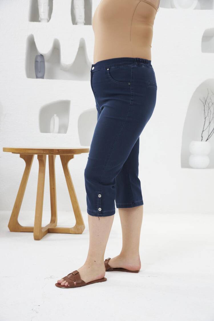 NavyDenim Shorts Casual Plus Size Bermuda